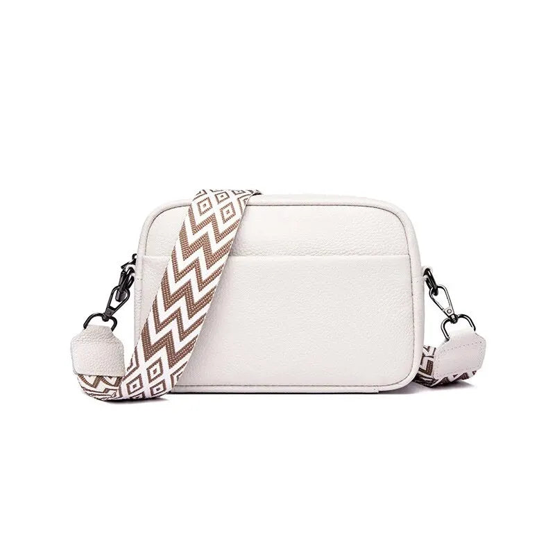 Genuine Leather Crossbody Bag – Women's Multi-Compartment Handbag