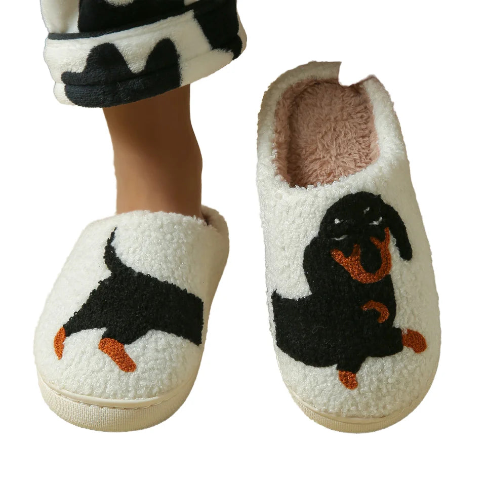 Cosy dachshund plush house slippers – Keptly