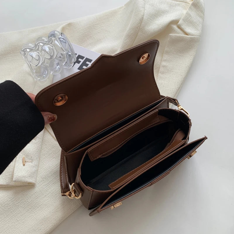 Vegan Leather Satchel Bag – Women's Square Crossbody Handbag