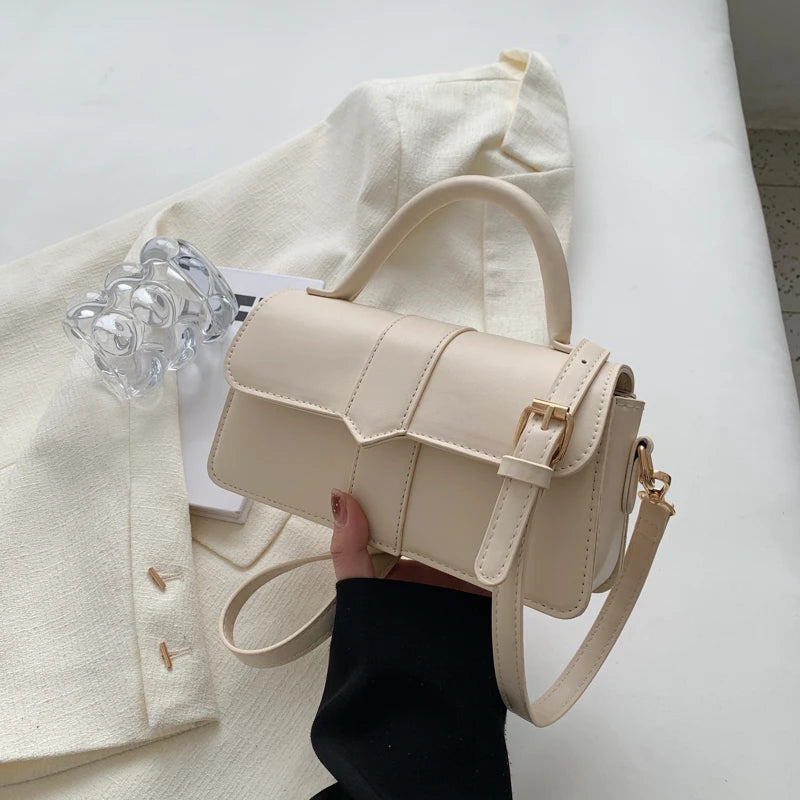 Vegan Leather Satchel Bag – Women's Square Crossbody Handbag
