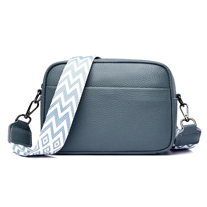 Genuine Leather Crossbody Bag – Women's Multi-Compartment Handbag